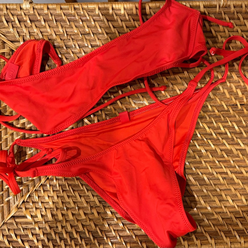 SKIMS Ruby Red Bikini Set